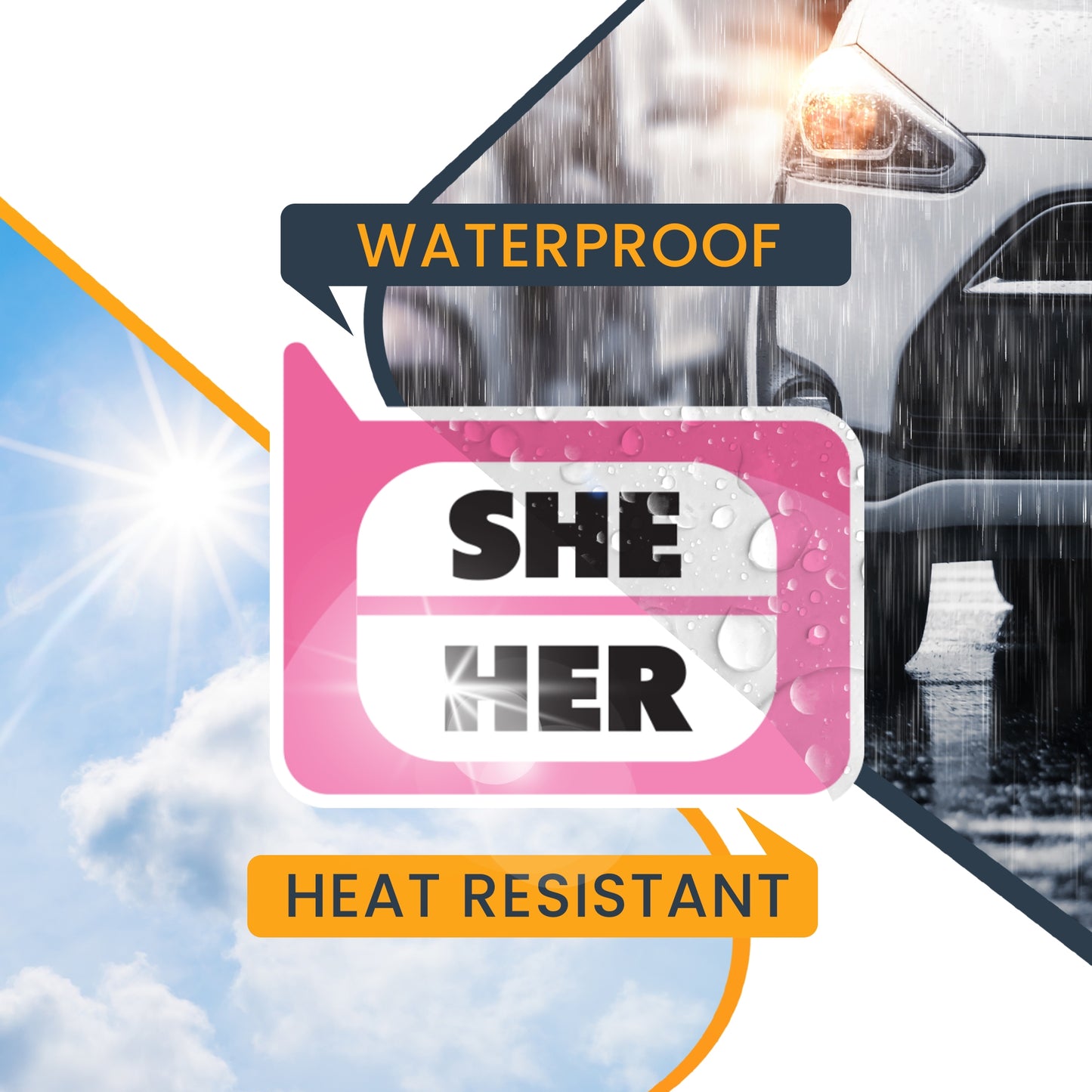 Magnet Me Up Pronoun She Her Magnet Decal, 4x5 inch, Heavy Duty Automotive Magnet for Car, Truck, SUV Or Any Magnetic Surface, In Support of Transgender and Self Expression