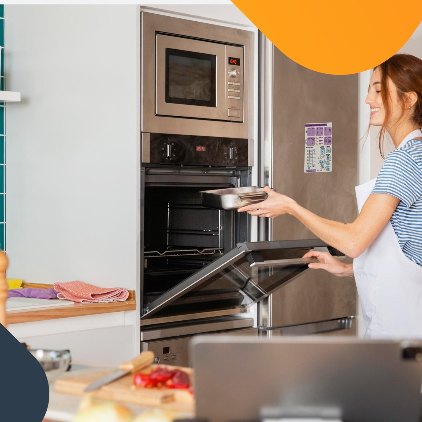 Magnet Me Up Large Purple Kitchen Conversion Chart, 5x8 Magnet Decal, Cute Baking Gift and Measurement Recipe Accessory, Perfect for Refrigerator, Dishwasher or Any Other Magnetic Surface