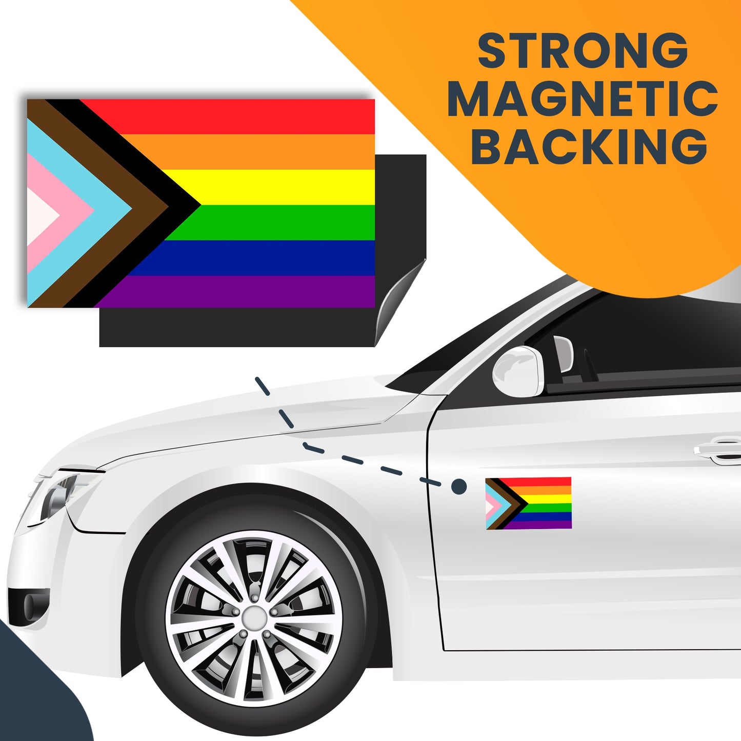Magnet Me Up Gay Pride LGBTQ Flag Car Magnet Decal - LGBT - 3x5 - Waterproof Lesbian Gay Bisexual Transexual