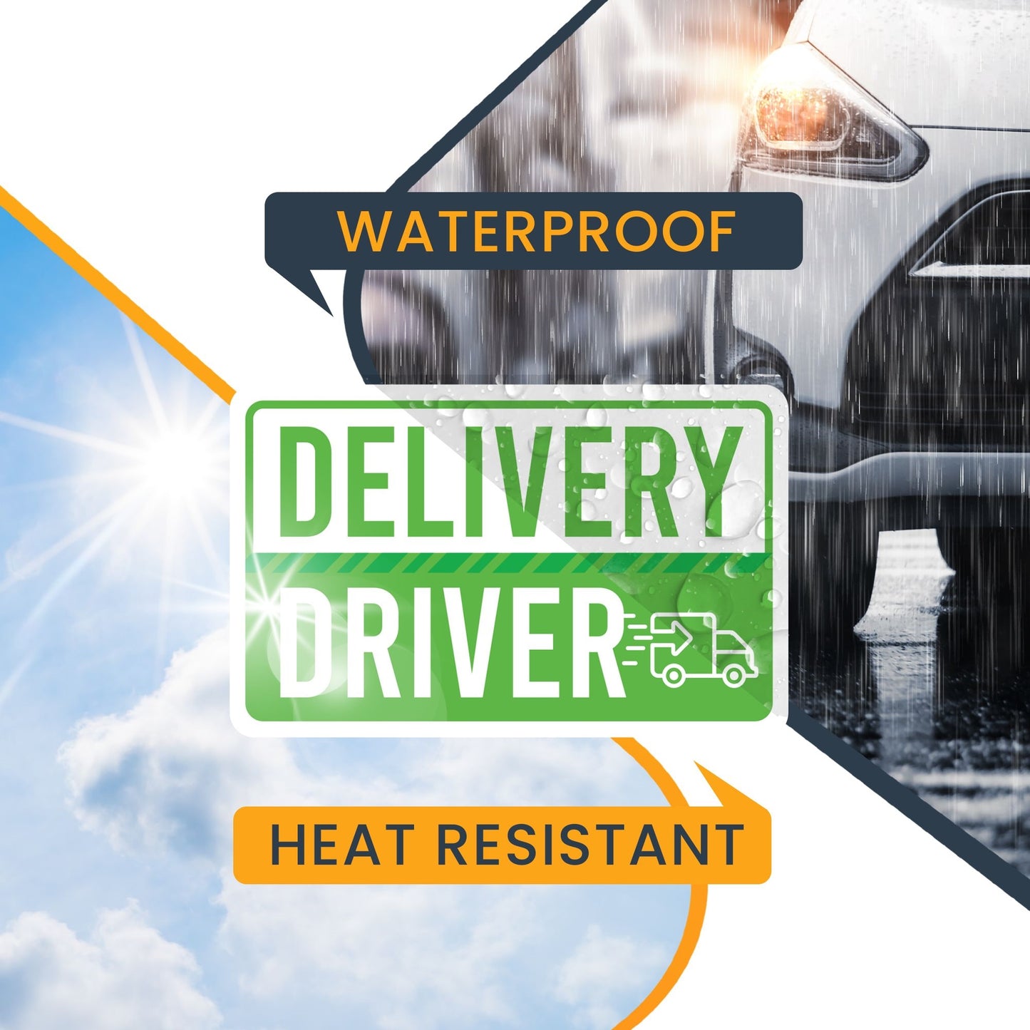 Magnet Me Up Green Delivery Driver Frequent Stops Magnet Decal, 5x8 inch, Automotive Magnet for Car, Truck, SUV, Vehicle Safety Sign for Flex Delivery Driver and Food Delivery, Crafted in USA