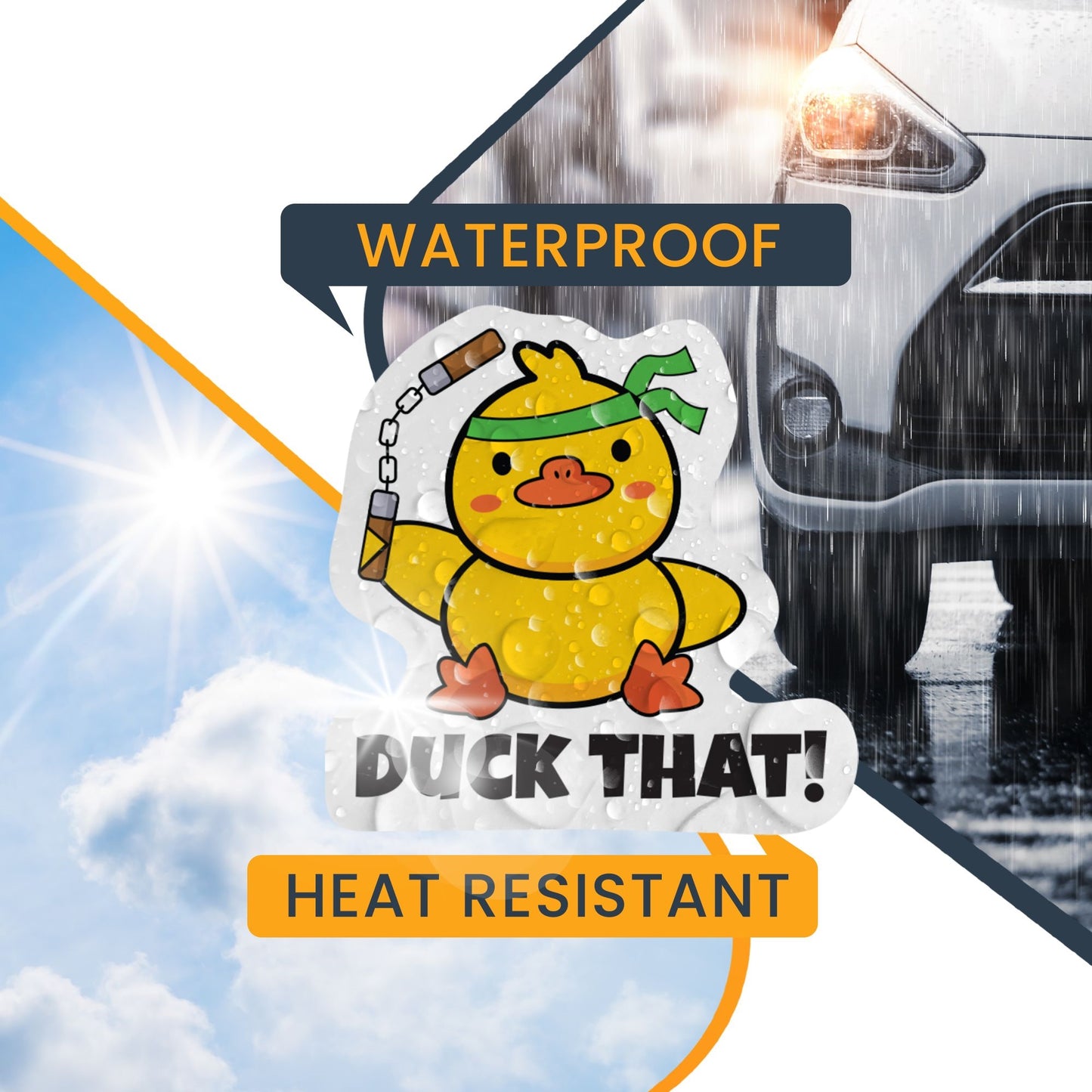 Magnet Me Up Duck That! Crazy Cute Duck Magnet Decal, 6x4 Inches, Heavy Duty Automotive for Car, Truck, Refrigerator, Or Any Other Magnetic Surface, Funny Gag Joke Gift, Crafted in USA