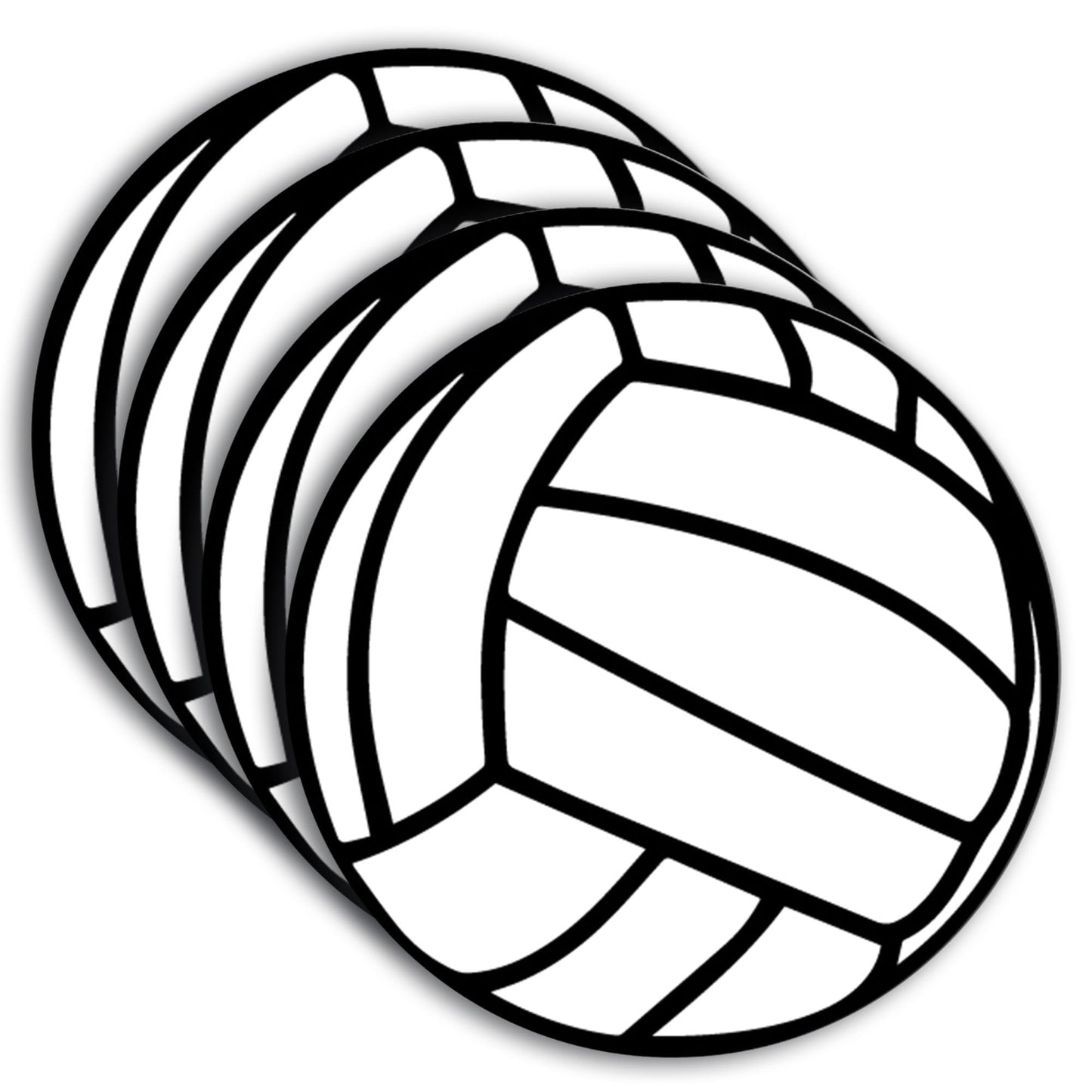 Magnet Me Up Volleyball Sports Magnet Decal, 5 Inch Round, 4 Pack, Goal Getter, Automotive Magnet for Car, Truck, Van, SUV, Lockers, Fridge