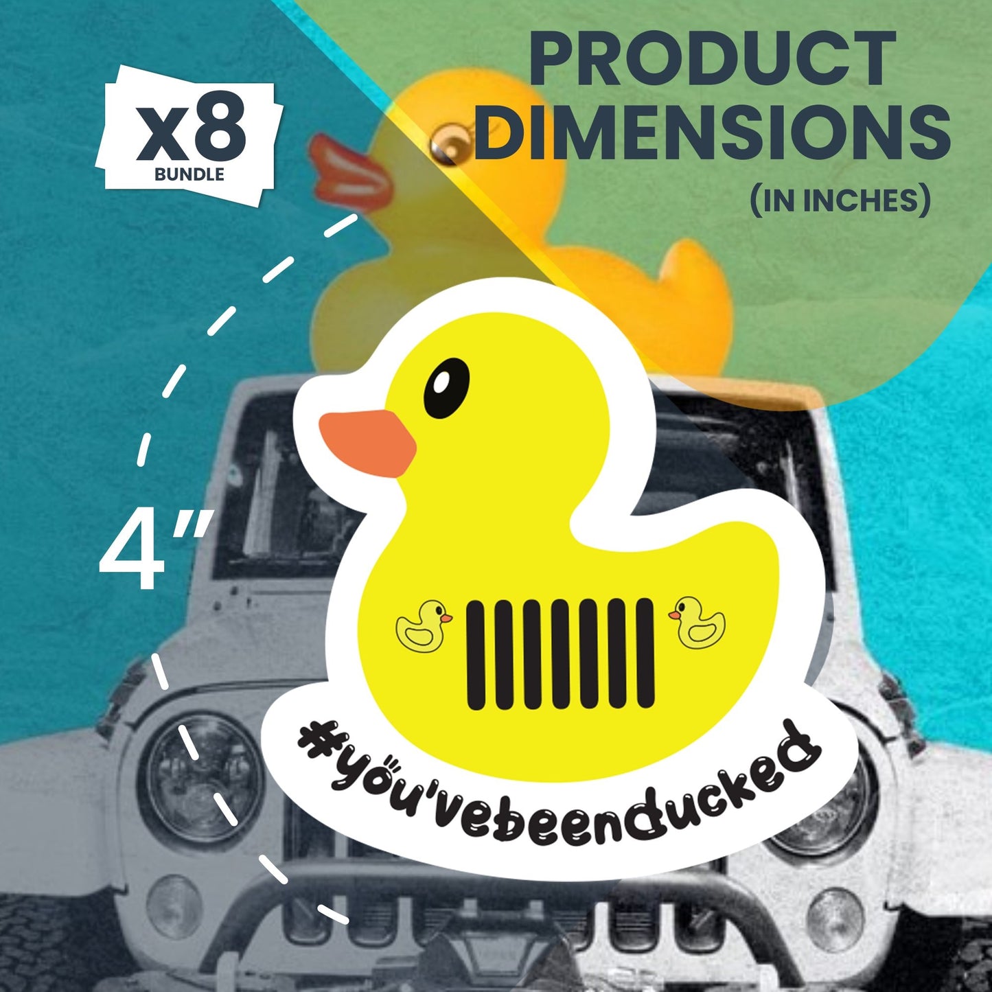 Magnet Me Up You've Been Ducked Cute Vehicle Duck Magnets, Ducking Game, 8 Pack, 4x4 Inch, Multi Pack, Heavy Duty Automotive Magnet for Car Truck SUV Funny Joke Prank, Duck Duck Beep