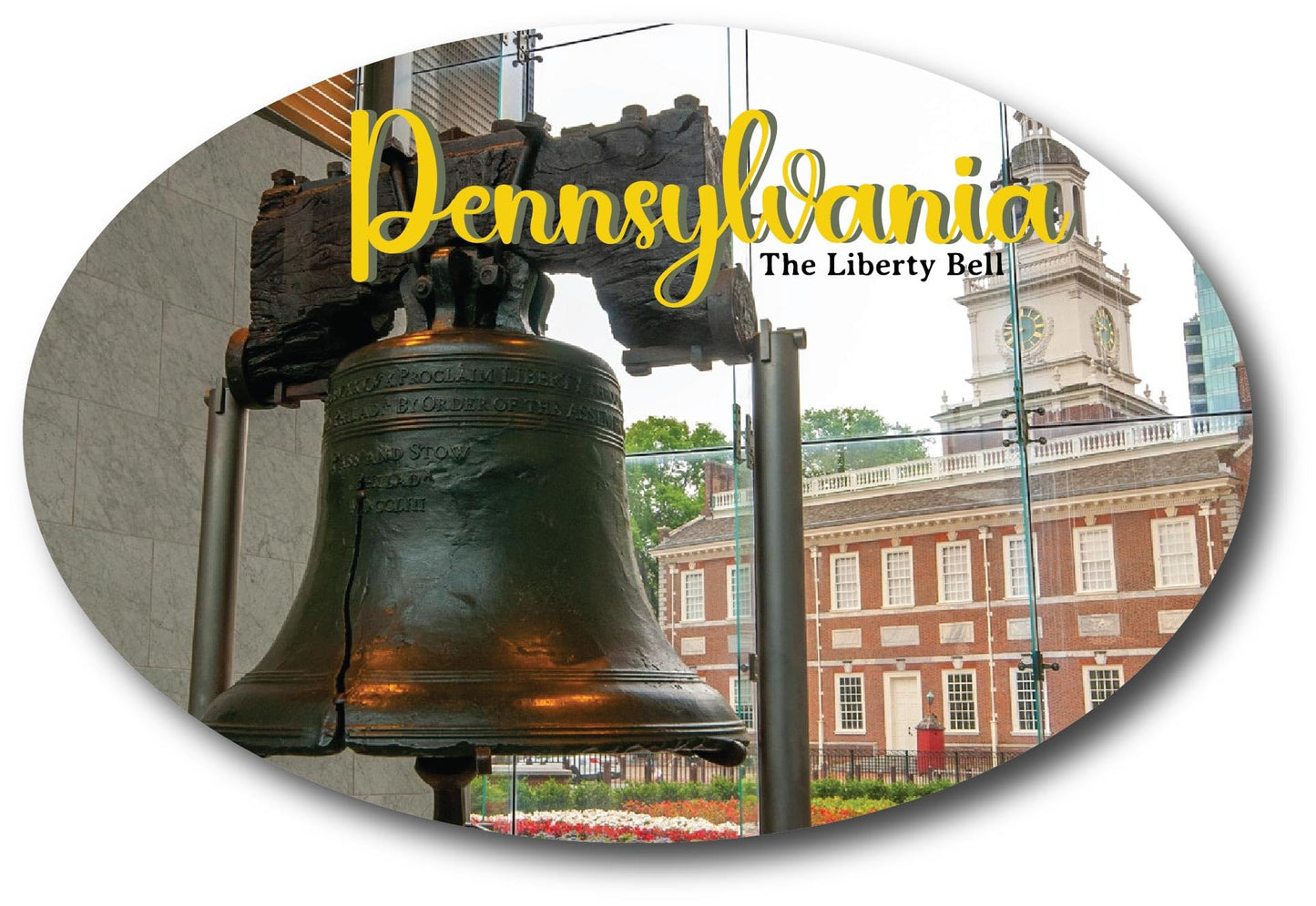 Magnet Me Up Pennsylvania Liberty Bell State Oval Magnet Decal, 4x6 inch, Automotive Magnet for Car, Great Souvenir Gift for American History Enthusiasts for Freedom and Democracy, Crafted in USA