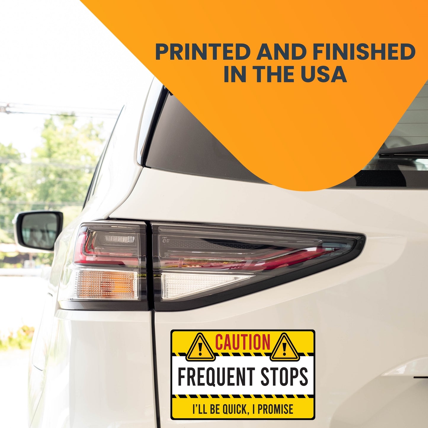 Magnet Me Up Caution Frequent Stops Delivery Driver Magnet Decal, 5x8 inch, Heavy Duty Automotive Magnet for Car Truck SUV Great for Delivery Drivers, Food, Service Delivery