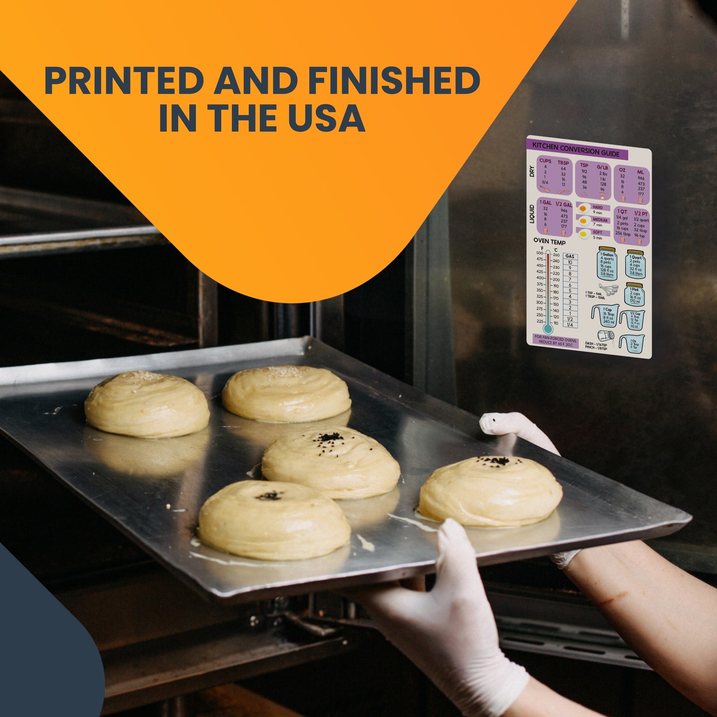 Magnet Me Up Large Purple Kitchen Conversion Chart, 5x8 Magnet Decal, Cute Baking Gift and Measurement Recipe Accessory, Perfect for Refrigerator, Dishwasher or Any Other Magnetic Surface