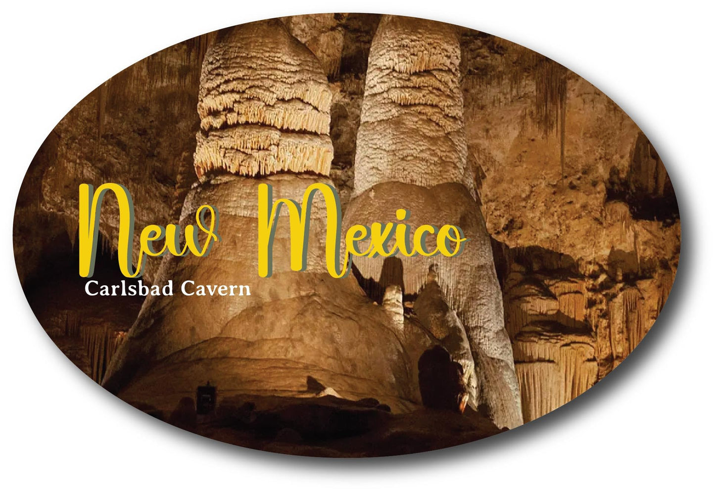 Magnet Me Up New Mexico Carlsbad Cavern State Scenic Oval Magnet Decal, 4x6 inch, Automotive Magnet for Car, Truck, SUV, Great for Gift or Souvenir of America's Geological Wonders, Crafted in USA