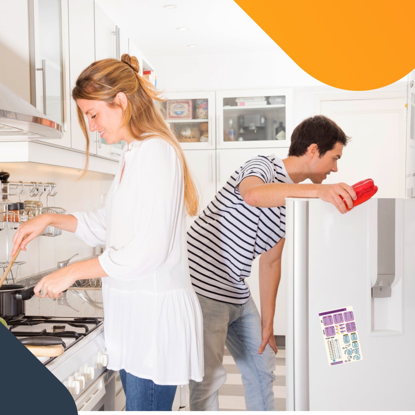 Magnet Me Up Large Purple Kitchen Conversion Chart, 5x8 Magnet Decal, Cute Baking Gift and Measurement Recipe Accessory, Perfect for Refrigerator, Dishwasher or Any Other Magnetic Surface