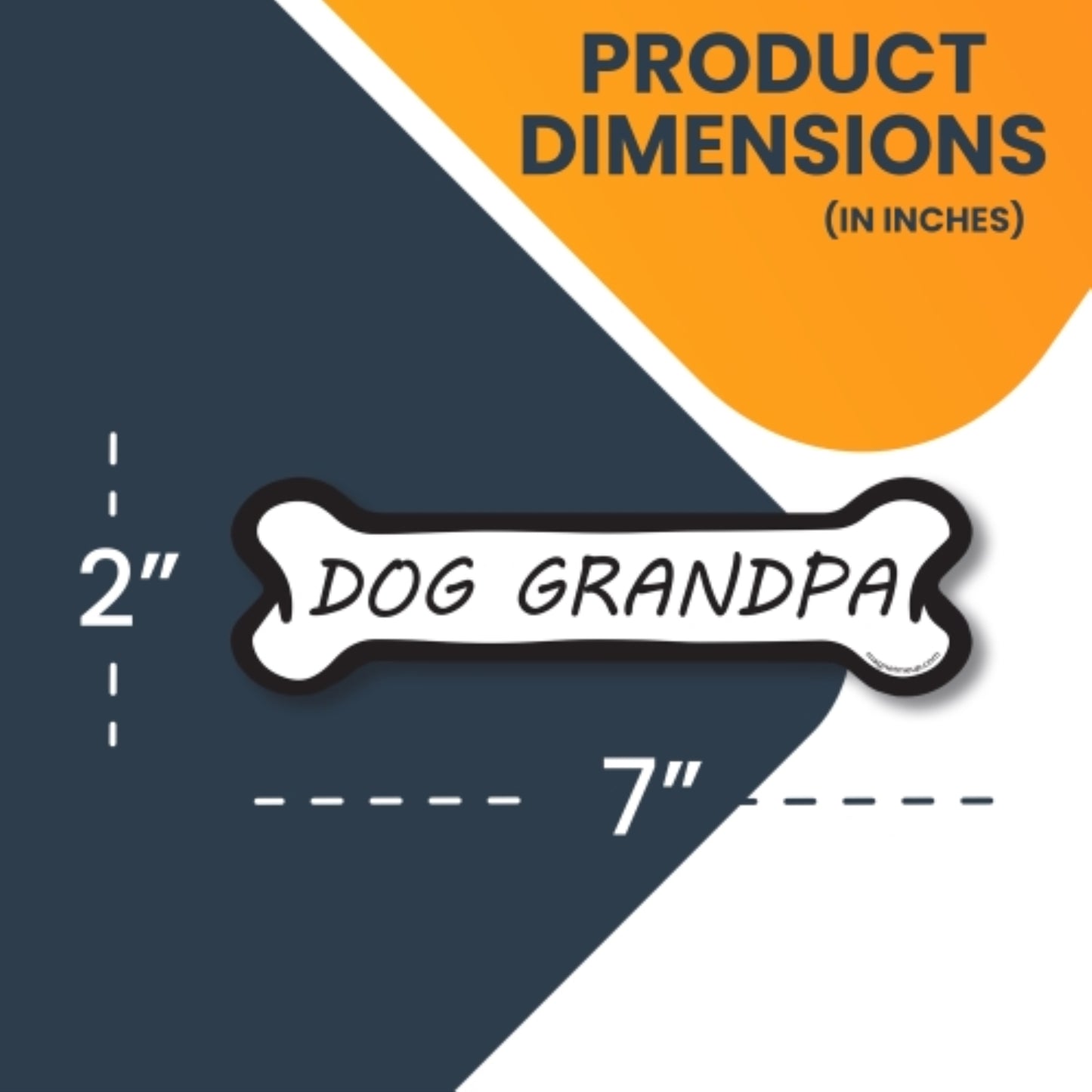 Dog Grandpa Dog Bone Car Magnet - 2 x 7" Dog Bone Heavy Duty Decal for Car Truck SUV Waterproof …