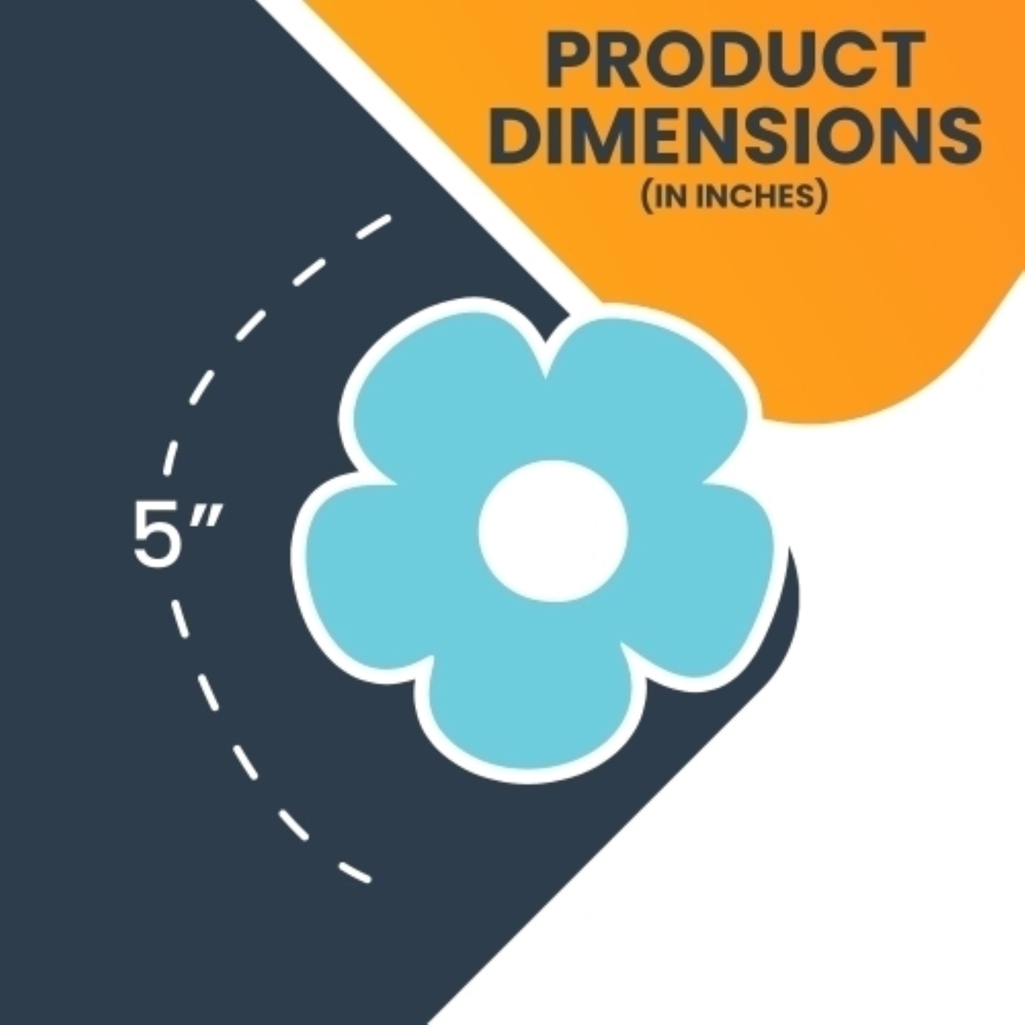 Magnet Me Up Teal Daisy Hippie Flower Magnet Decal, 5 Inches, Heavy Duty Automotive Magnet for Car Truck SUV