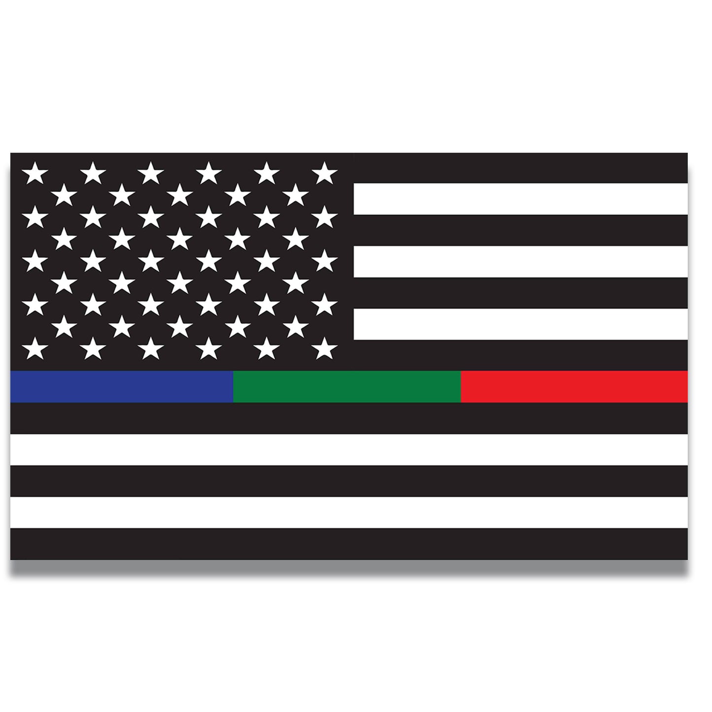 Magnet Me Up Thin Line Flag in Support of Police, Fire, Military- 5X8