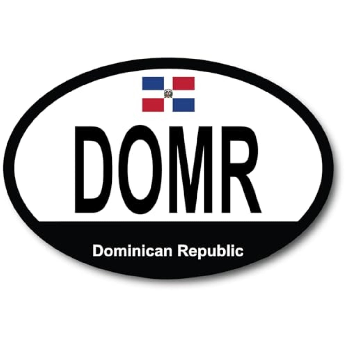 Magnet Me Up DOMR Dominican Republic Country Code Car Magnet Decal, 4x6 Inches, Oval, Euro Souvenir Magnet, Caribbean Destination