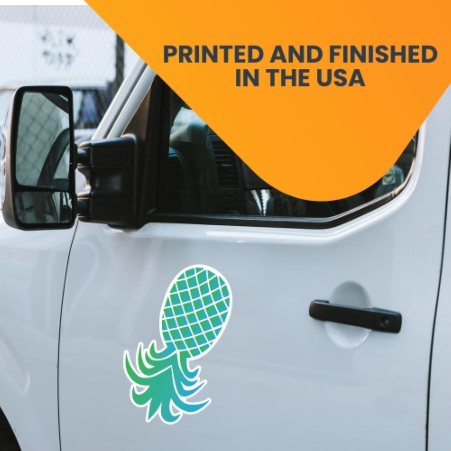 Magnet Me Up XL Upside Down Pineapple Magnet Decal, Blue and Green, 7x10 Inch, Heavy Duty Automotive Magnet for Car Truck SUV Or Any Other Magnetic Surface