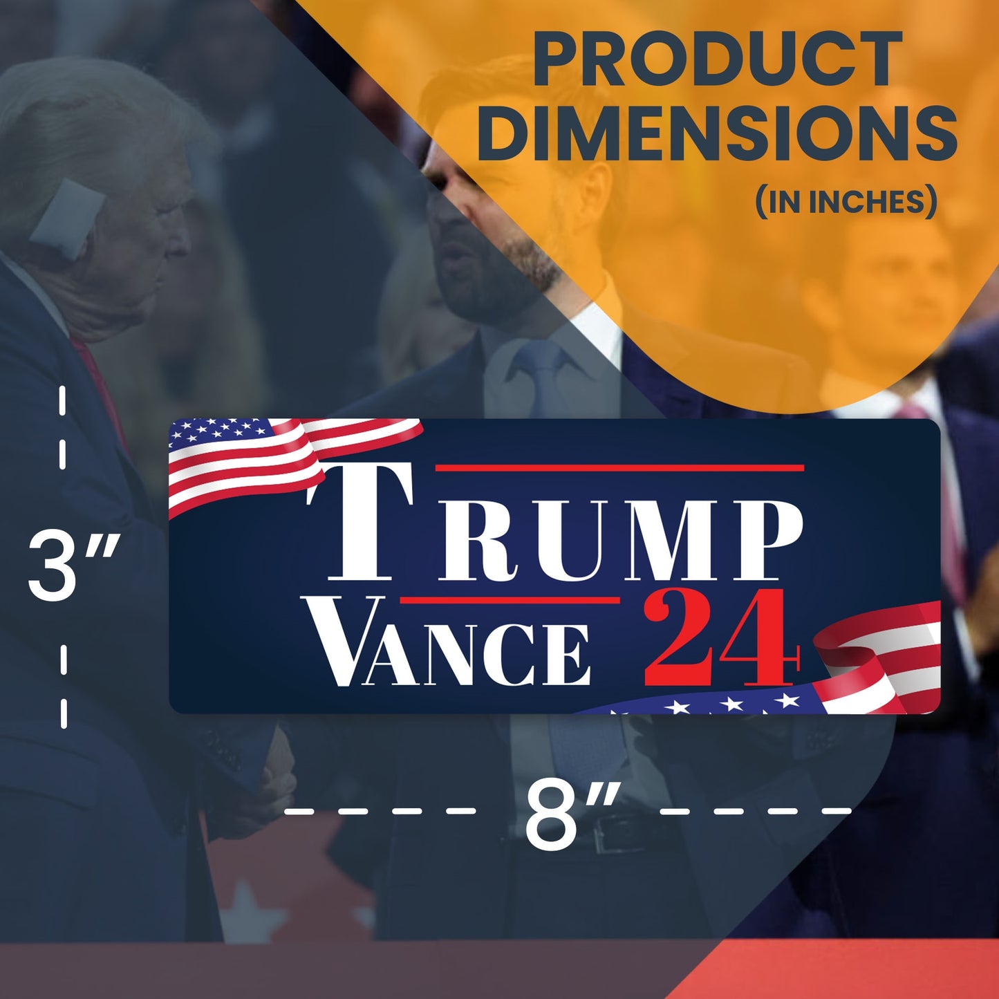 Magnet Me Up Trump Vance 24 Republican Election Magnet Decal, 4x6 inches, Combines Quality and Patriotism, Political Expression, and Souvenir for Trump-Vance Supporters, for Rallies, Crafted in USA