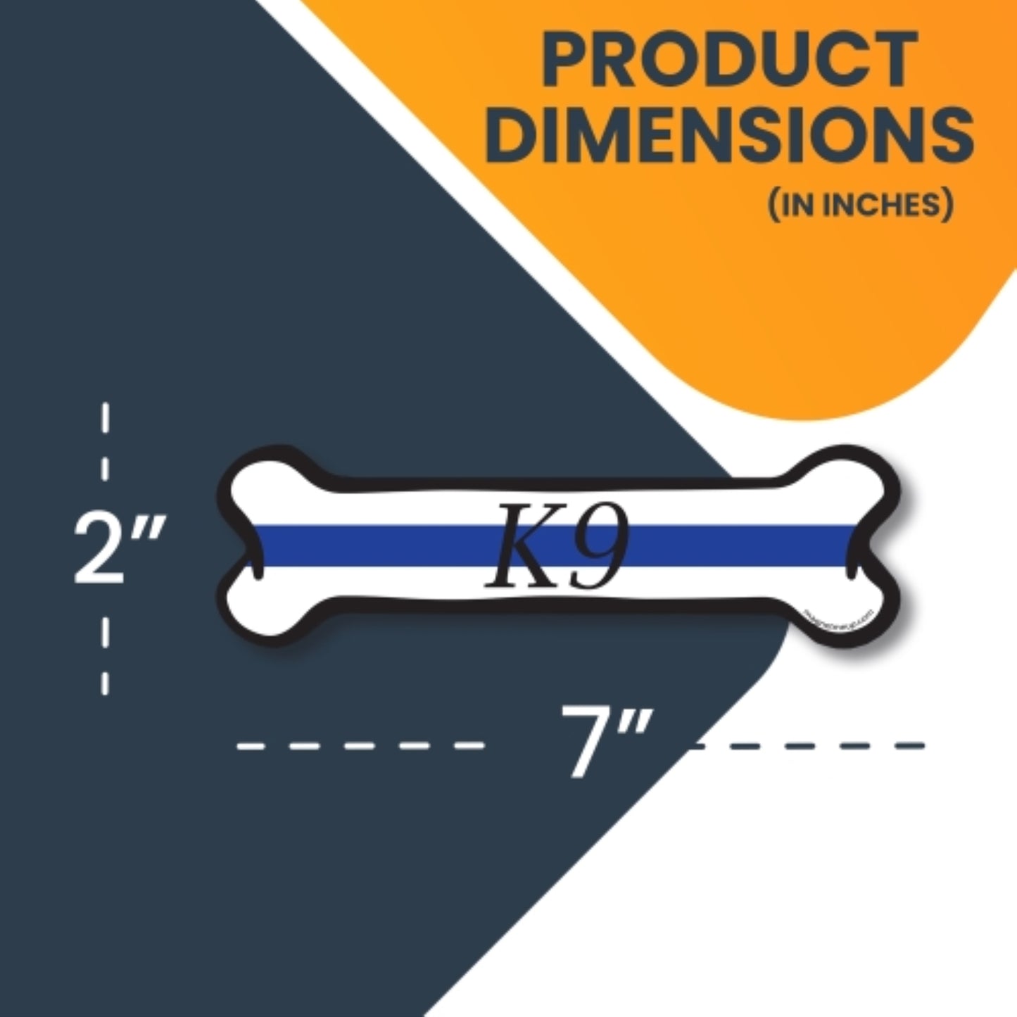 Thin Blue Line K9 Dog Bone Car Magnet By Magnet Me Up 2x7" Dog Bone Auto Truck Decal Magnet …