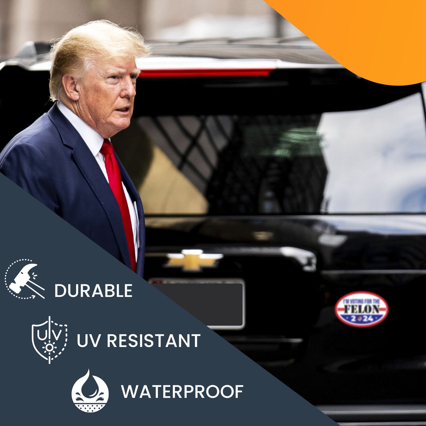 Magnet Me Up I'm Voting for The Felon 2024 Trump Magnet Decal, 4x6 inch, Voting for The Convicted Felon, Trump for President Supporters, Felon Rights, any Magnetic Surface, Republican, Crafted in USA