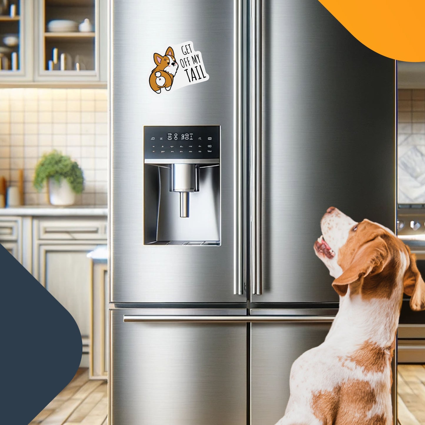 Magnet Me Up Get Off My Tail Corgi Dog Magnet Decal, No Tailgating, 5.5x4 Inch, Funny Cute Joke Gag Gift, Vehicle Safety, Automotive Magnet for Car, Truck, SUV, for Dog Lovers, Crafted in USA