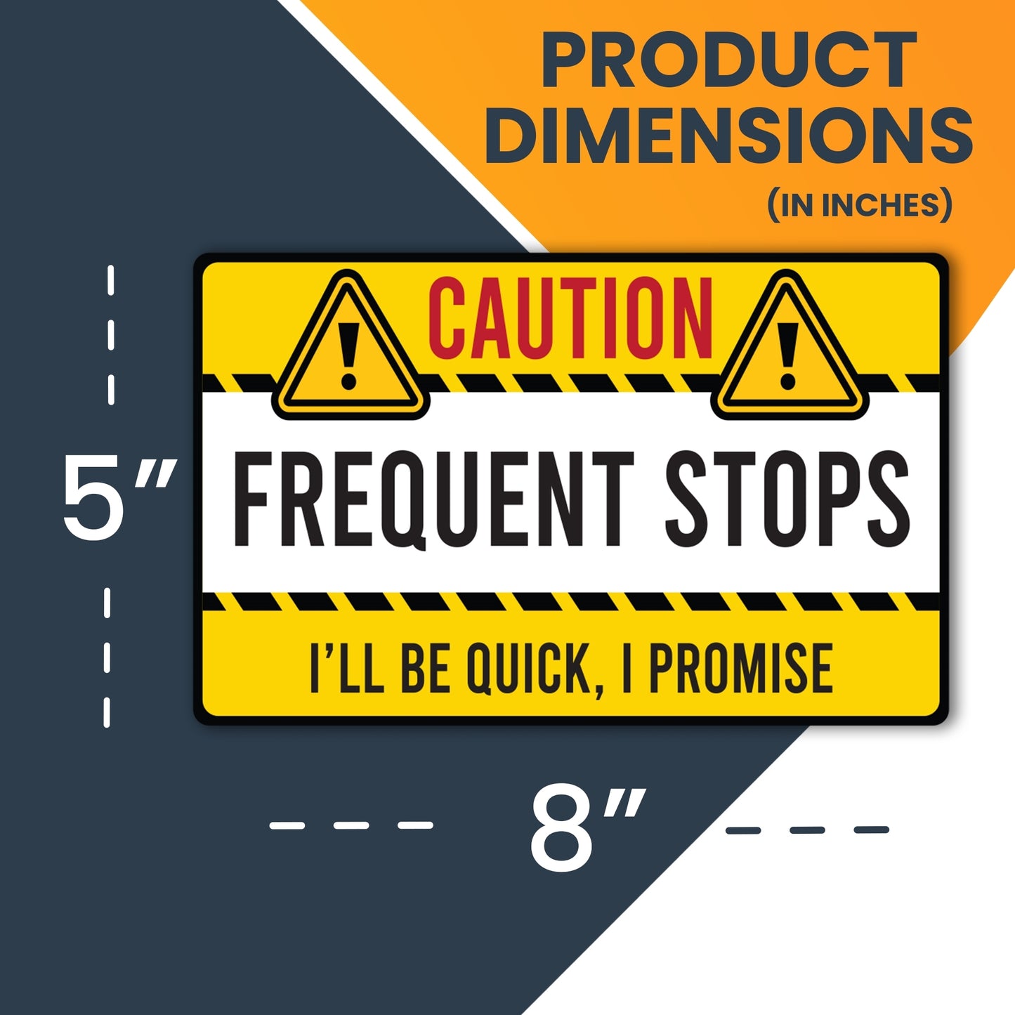 Magnet Me Up Caution Frequent Stops Delivery Driver Magnet Decal, 5x8 inch, Heavy Duty Automotive Magnet for Car Truck SUV Great for Delivery Drivers, Food, Service Delivery