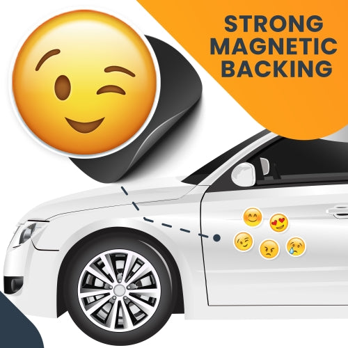 Magnet Me Up Today's Mood Emoticon Magnet Decal Variety Pack, One 3.5x4 Inch Mood Board and Five 3 Inch Mini Emoticons, Cute Decorative Magnet for Refrigerator, Or Any Other Magnetic Surface