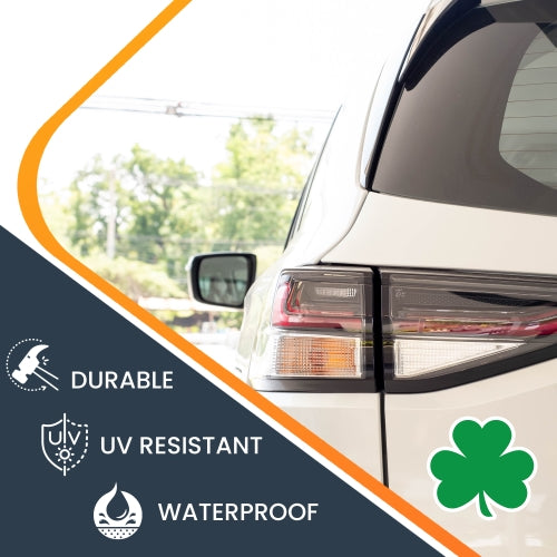 Green Shamrock Car Magnet 5-3/4" Decal - Heavy Duty for Car Truck SUV …