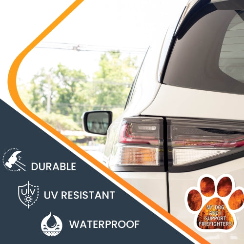My Dog and I Support Firefighters Car Magnet By Magnet Me Up 5" Paw Print Auto Truck Decal Magnet …
