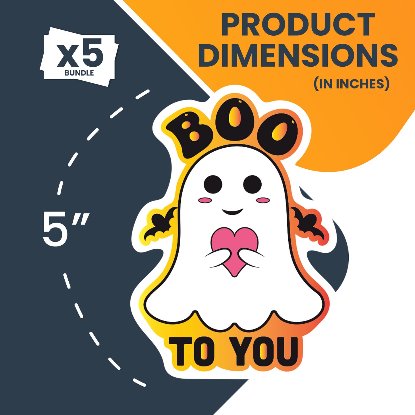 Magnet Me Up Happy Halloween Funny Assorted Holiday Magnet Decals, 5 Pack, 5 inch, Heavy Duty Automotive Magnet for Car Truck SUV Or Any Other Magnetic Surface