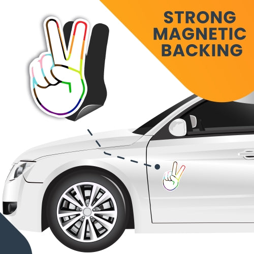 Magnet Me Up New LGBTQ Peace Hand Sign Magnet Decal Perfect for Car or Truck