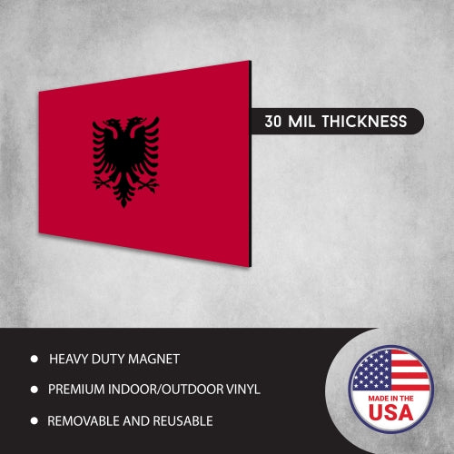 Albania Flag Car Magnet Decal - 4 x 6 Heavy Duty for Car Truck SUV