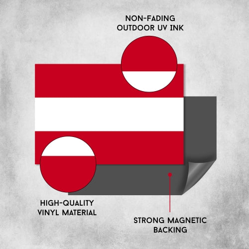 Austria Austrian Flag Car Magnet Decal - 4 x 6 Heavy Duty for Car Truck SUV