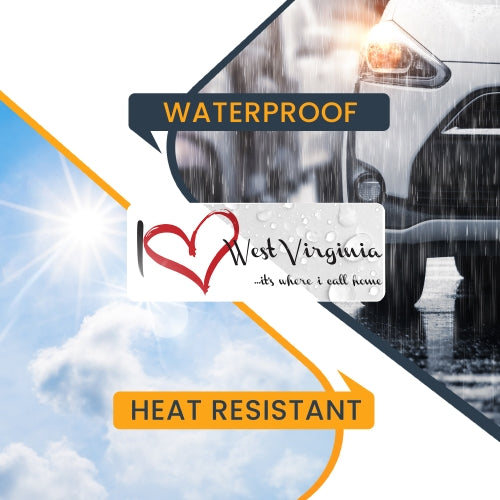 I Love (heart) West Virginia, It's Where I Call Home Car Magnet 3x8" US State Flag Refrigerator Locker SUV Heavy Duty Waterproof …