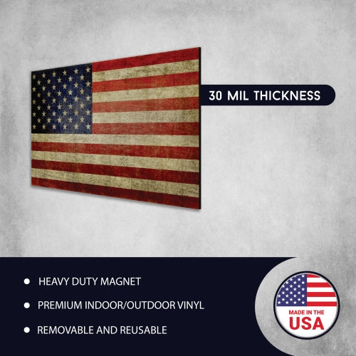 Magnet Me Up American Flag Car Magnet Decal Weathered Look 4x6 in Heavy Duty for Car Truck SUV Waterproof