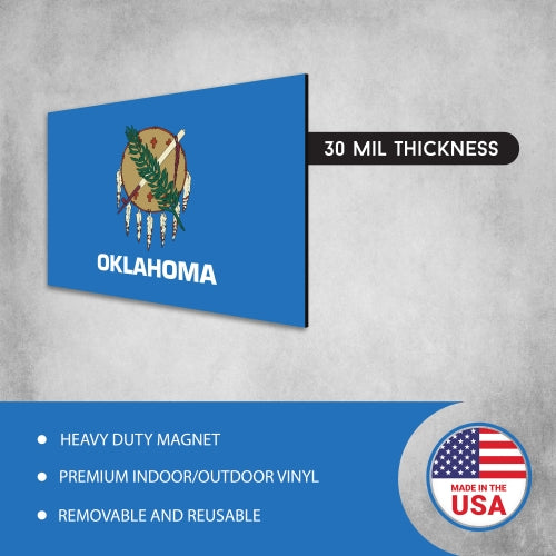 Oklahoma Car Magnet US State Flag Refrigerator Locker SUV Heavy Duty Waterproof… …