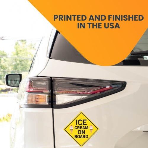 Magnet Me Up Ice Cream On Board Car Magnet Decal, 5x5 Inches, Heavy Duty Automotive Magnet for Car Truck SUV