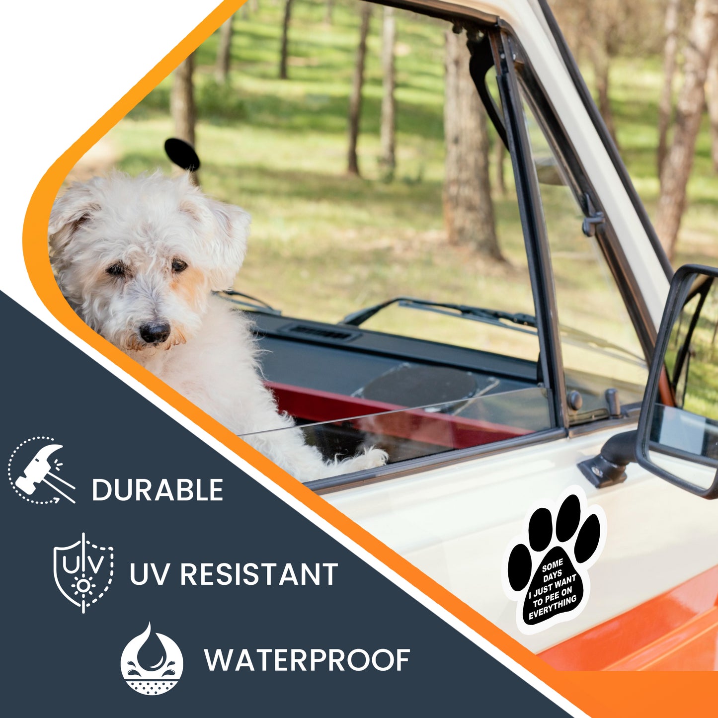 Some Days I Just Wanna Pee on Everything Pawprint Car Magnet By Magnet Me Up 5" Paw Print Auto Truck Decal Magnet …