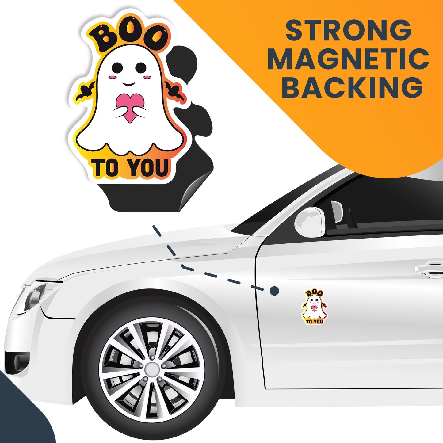Magnet Me Up Halloween Boo to You Spooky Funny Holiday Magnet Decal, 5x3.5 Inches, Heavy Duty Automotive Magnet for Car Truck SUV Or Any Other Magnetic Surface