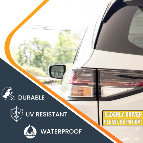 Magnet Me Up Elderly Driver Please Be Patient Magnet Decal, 3x8 Inches, Heavy Duty Automotive Magnet for Car Truck SUV Or Any Other Magnetic Surface