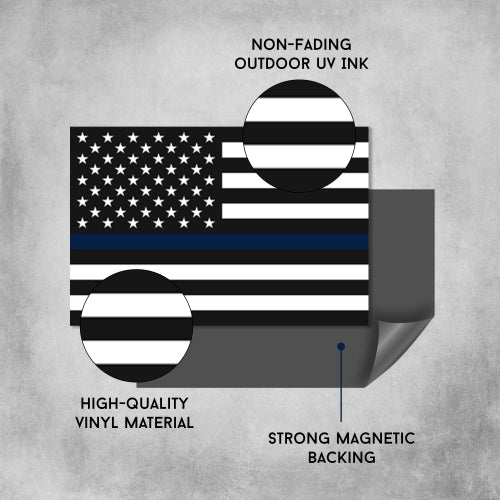Magnet Me Up Thin Blue Line American Flag 4x6 Magnet Decal-Heavy Duty for Car Truck SUV