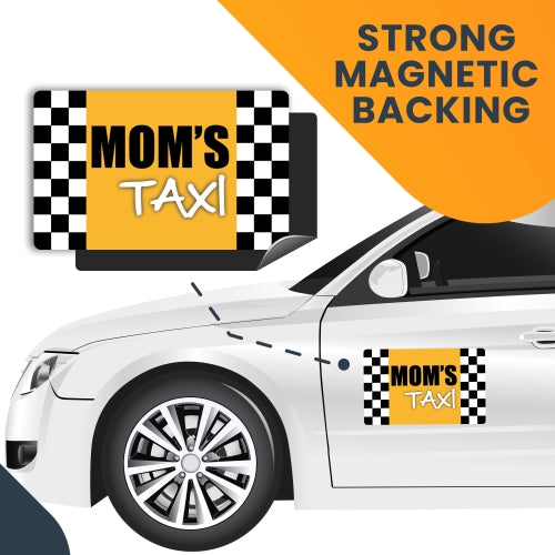 Mom's Taxi Car Magnet Decal - 5 x 8 Heavy Duty for Car Truck SUV Waterproof …