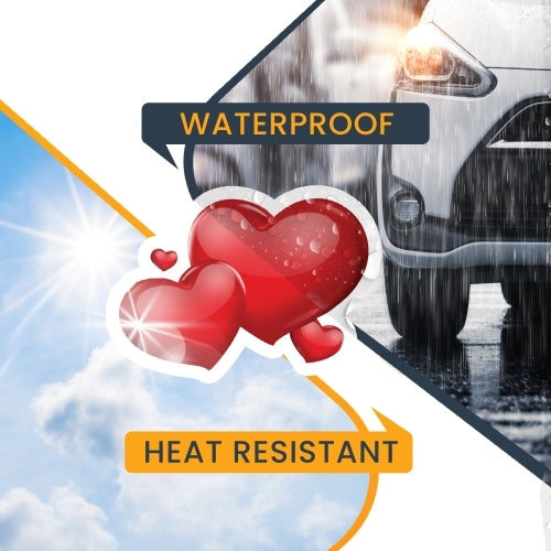 Red Hearts Car Magnet, 6" x 4" Auto Truck Decal Magnet …