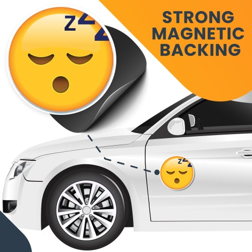 Magnet Me Up Sleeping ZZZ Emoticon Magnet Decal, 5 Inch Round, Self-Expression