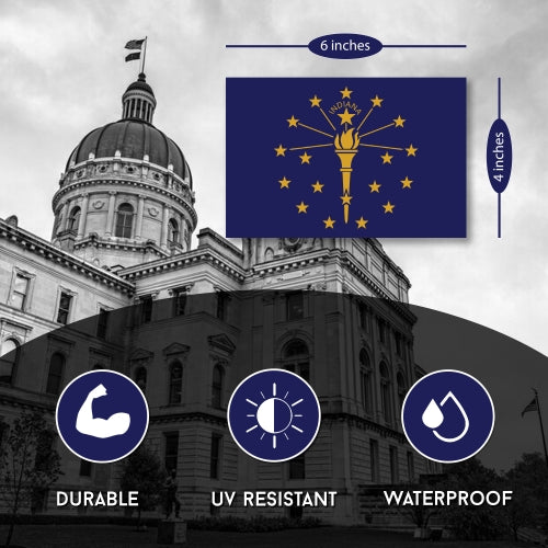 Magnet Me Up Indiana Car Magnet Decal US State Flag 4x6 Refrigerator Locker SUV Heavy Duty Waterproof