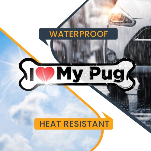 Magnet Me Up I Love My Poodle Dog Bone Car Magnet - 2x7 Dog Bone Auto Truck Decal Magnet …
