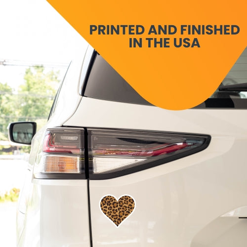 Magnet Me Up Leopard Print Heart Magnet Decal, 5 Inches, Heavy Duty Automotive Magnet for Car Truck SUV Or Any Other Magnetic Surface