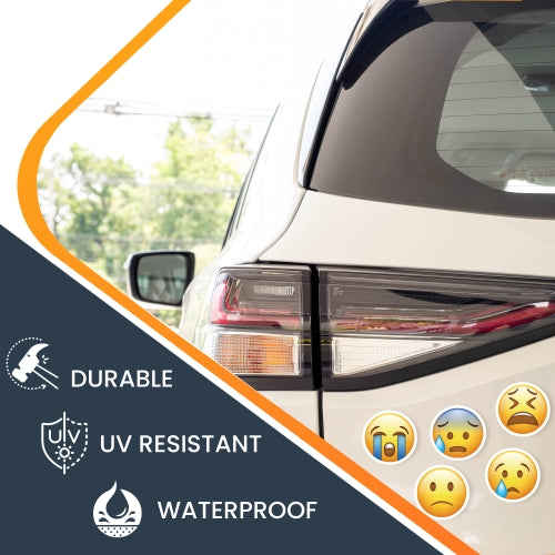 Magnet Me Up Today's Mood Sad Emoticon Magnet Decal Variety Pack, One 3.5x4 Inch Mood Board and Five 3 Inch Mini Emoticons, Cute Decorative Magnet For Refrigerator, Or Any Other Magnetic Surface