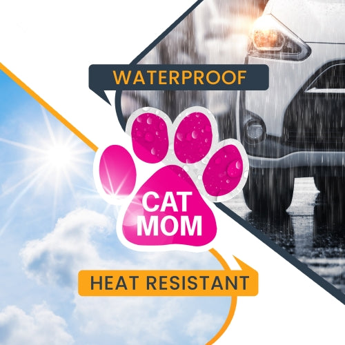 Magnet Me Up Cat Mom Pink Pawprint Car Magnet 5" Paw Print Auto Truck Decal Magnet …