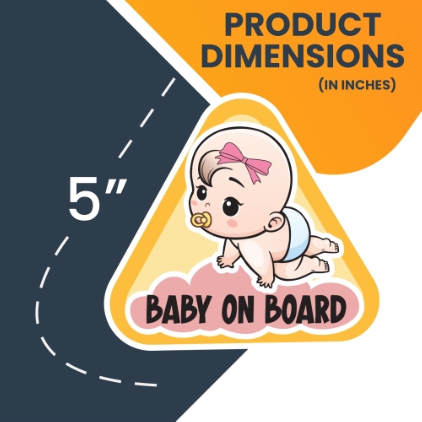 Magnet Me Up Girl Baby Babies On Board Magnet Decal, 5 inches, Heavy Duty Safety Automotive Magnet for Car Truck SUV Or Any Other Magnetic Surface