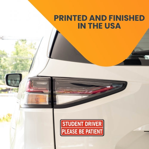 Magnet Me Up Student Driver Please be Patient Magnet Decal, 3x8 Inches, Heavy Duty Automotive Magnet for Car Truck SUV