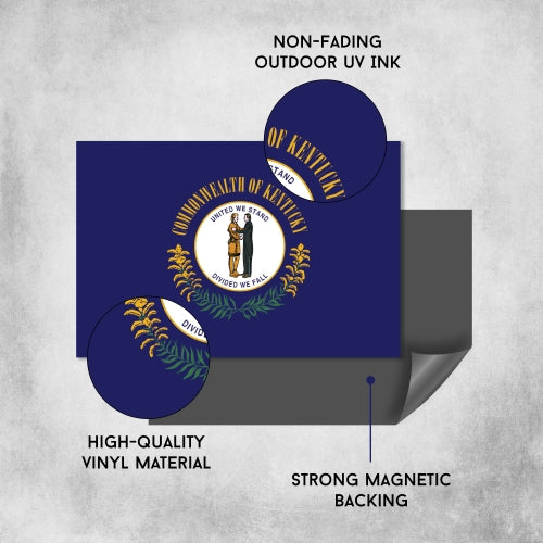 Magnet Me Up Kentucky Car Magnet Decal US State Flag 4x6 Refrigerator Locker SUV Heavy Duty Waterproof