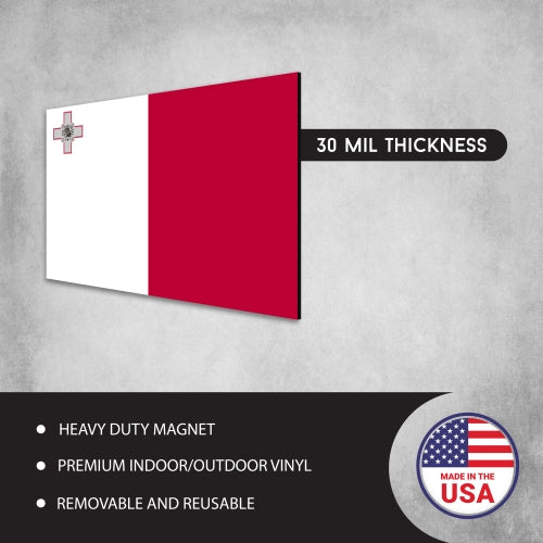 Malta Maltese Flag Car Magnet Decal - 4 x 6 Heavy Duty for Car Truck SUV …