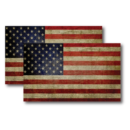 Weathered American Flag Car Magnet Decal, 2 pack - 3 x 5 -Heavy Duty for Car Truck SUV …